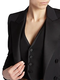 Cropped Tuxedo Blazer Grain De Poudre