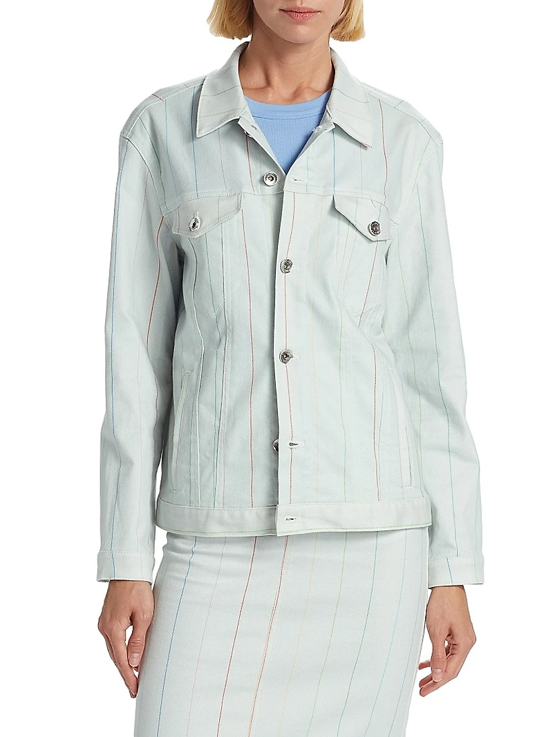 Printed Stretch Denim Jacket