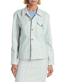 Printed Stretch Denim Jacket