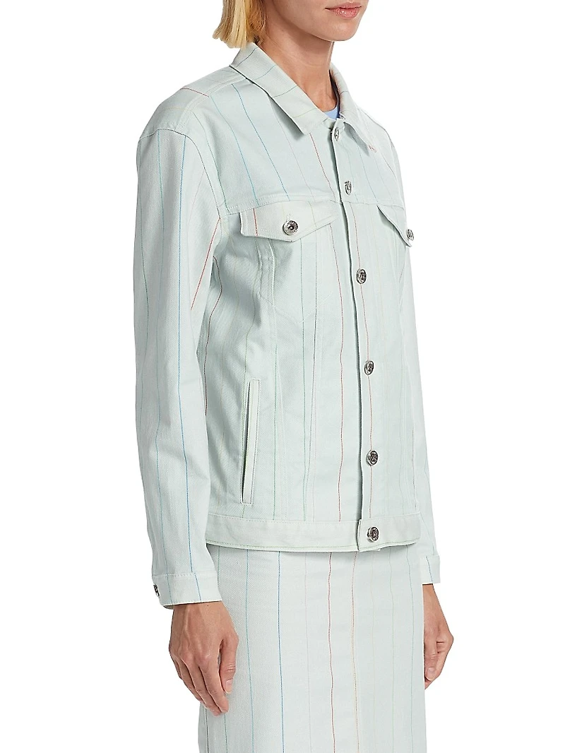 Printed Stretch Denim Jacket