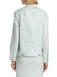 Printed Stretch Denim Jacket