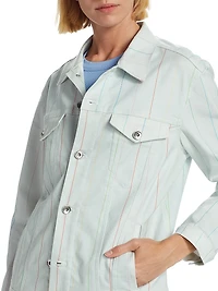 Printed Stretch Denim Jacket