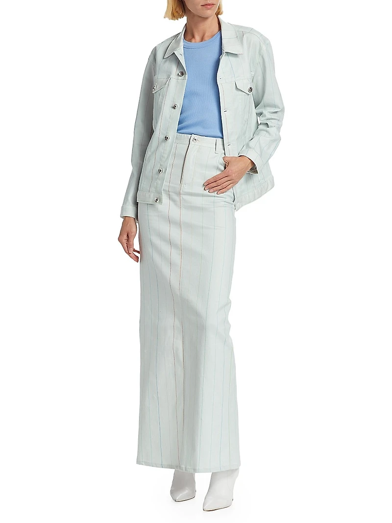 Printed Stretch Denim Jacket