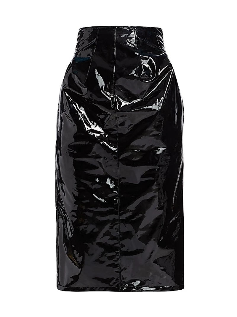 High-Waist Patent Pencil Skirt