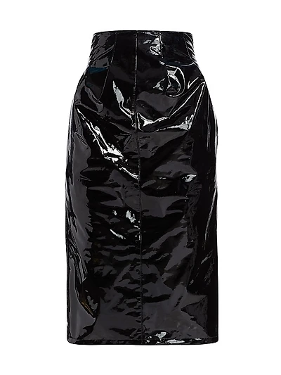 High-Waist Patent Pencil Skirt