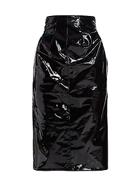 High-Waist Patent Pencil Skirt