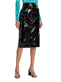 High-Waist Patent Pencil Skirt