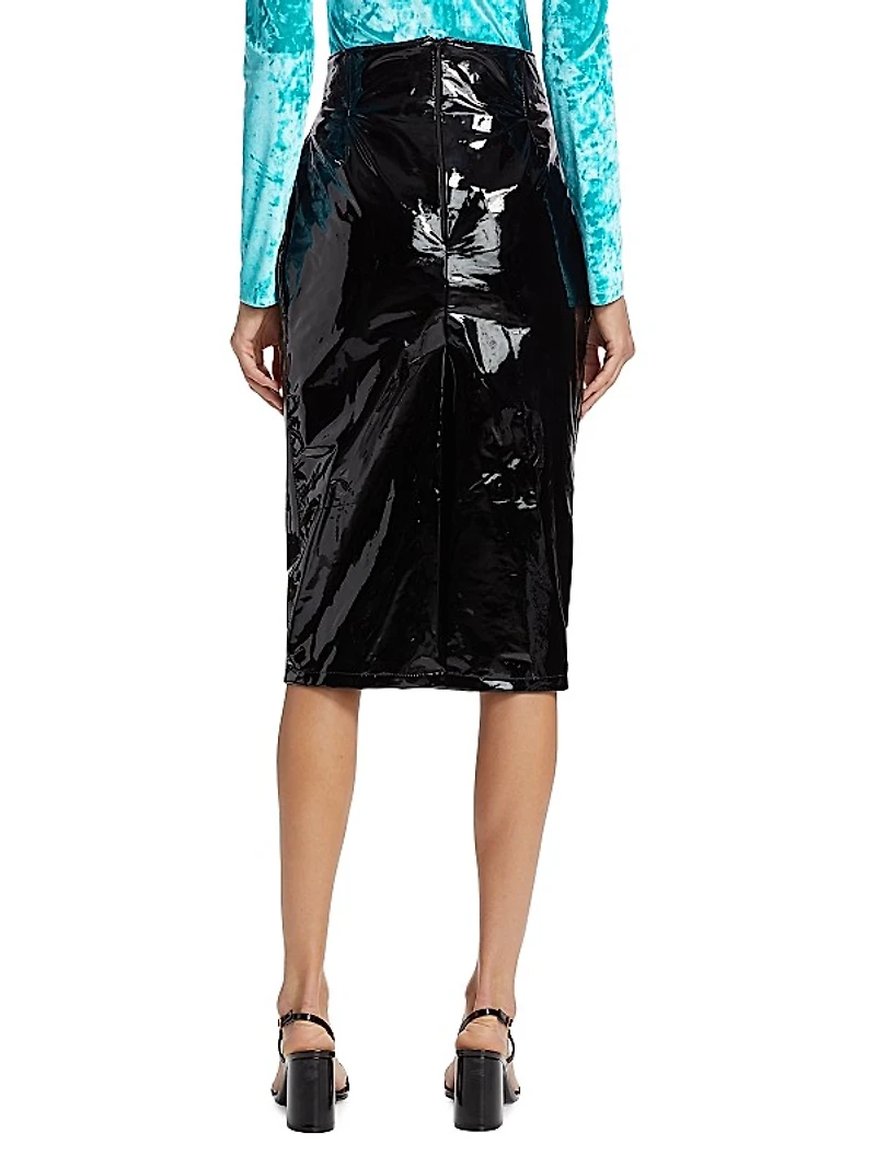 High-Waist Patent Pencil Skirt