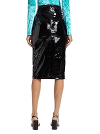 High-Waist Patent Pencil Skirt