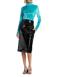 High-Waist Patent Pencil Skirt