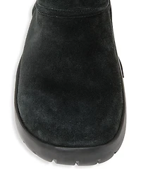 Snap Suede & Shearling Ankle Boots