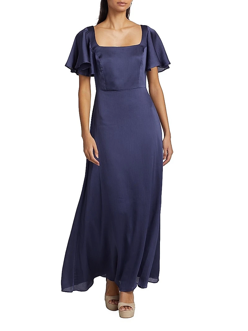 Aurora Satin A-Line Gown