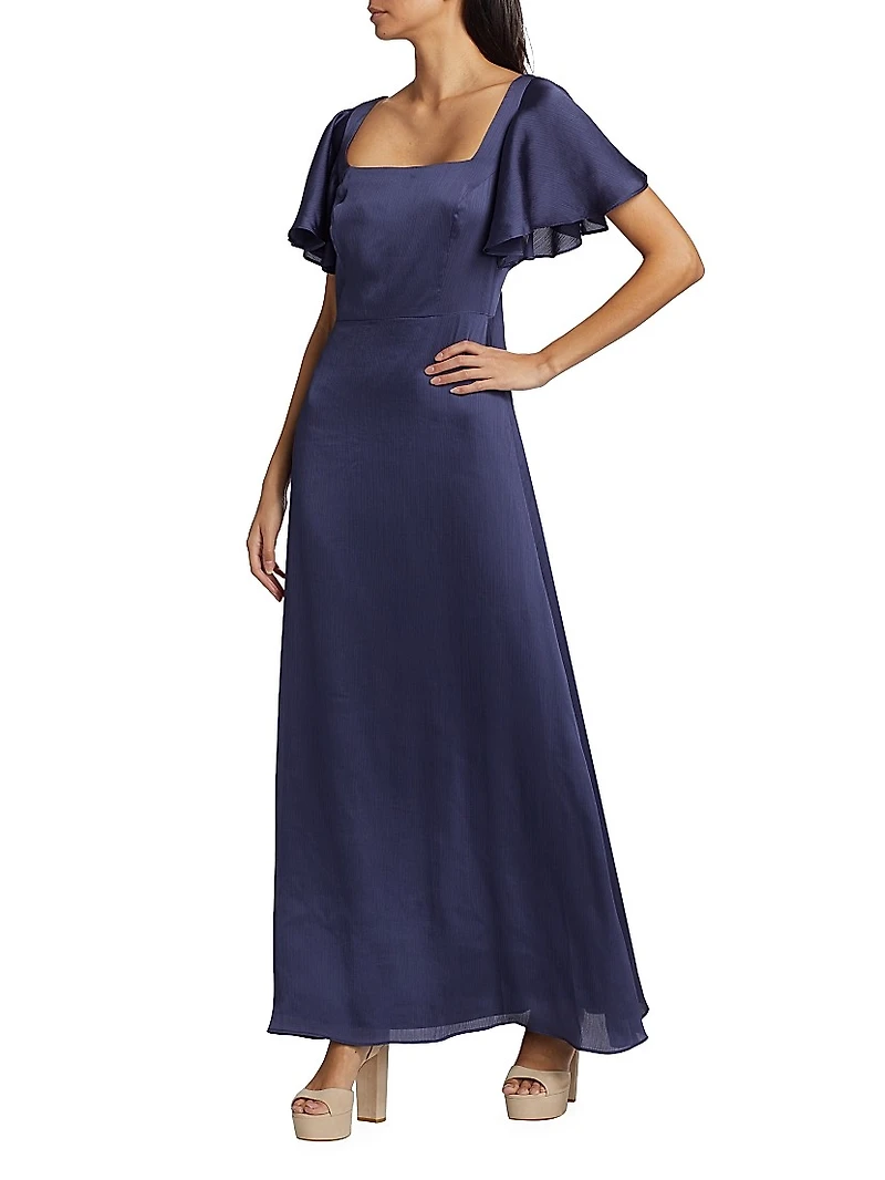 Aurora Satin A-Line Gown