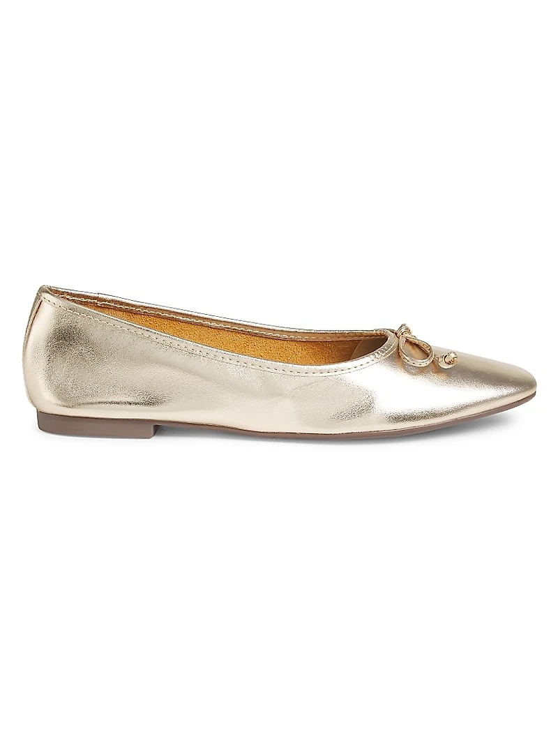 Arissa Metallic Leather Ballet Flats