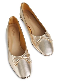 Arissa Metallic Leather Ballet Flats