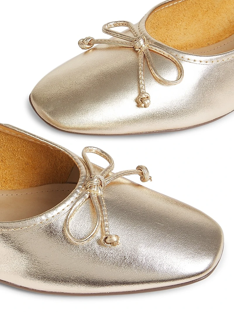 Arissa Metallic Leather Ballet Flats