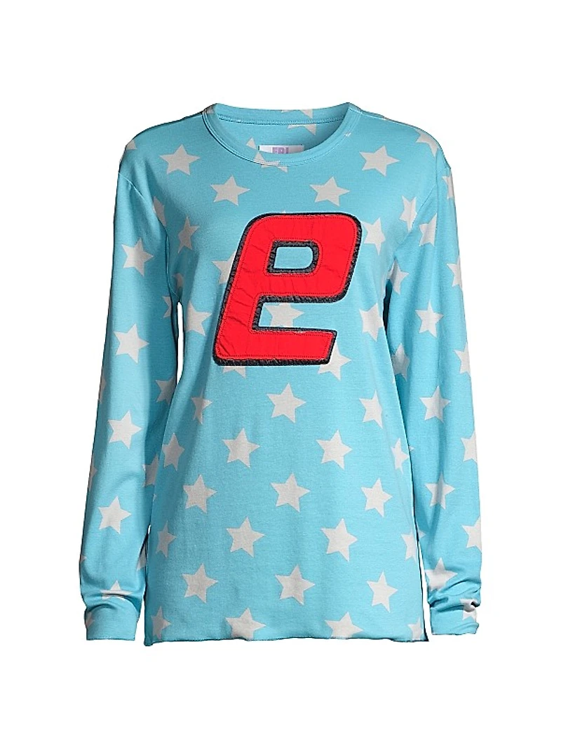 Star Print Thermal Long-Sleeve T-Shirt