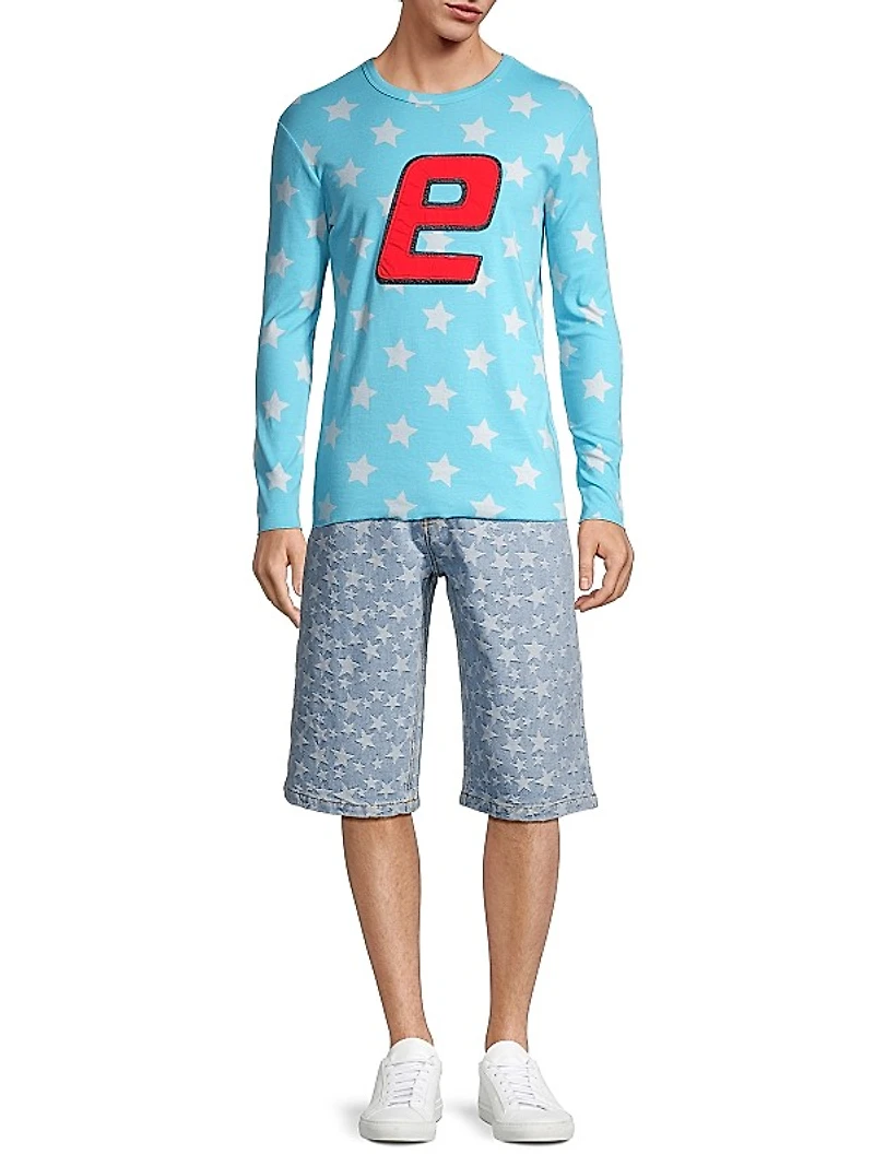Star Print Thermal Long-Sleeve T-Shirt