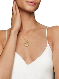 Crossover Pendant Necklace in 18K Yellow Gold with Diamonds