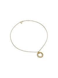 Crossover Pendant Necklace in 18K Yellow Gold with Diamonds