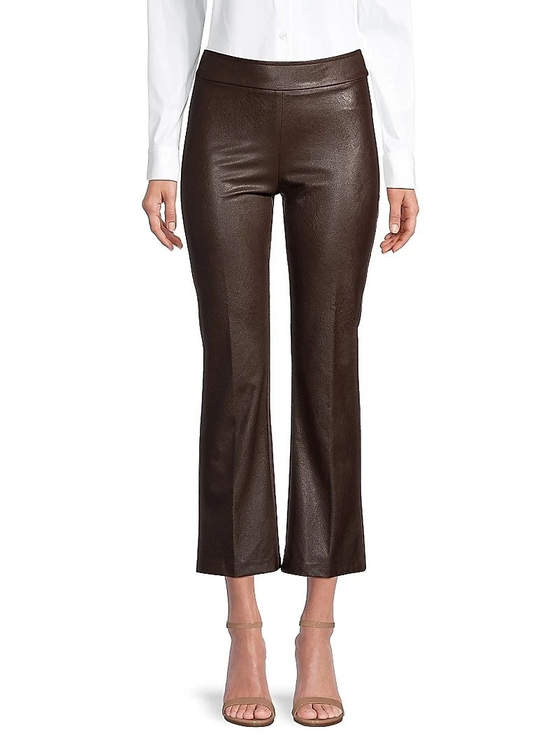 Leo Faux-Leather Crop Pants