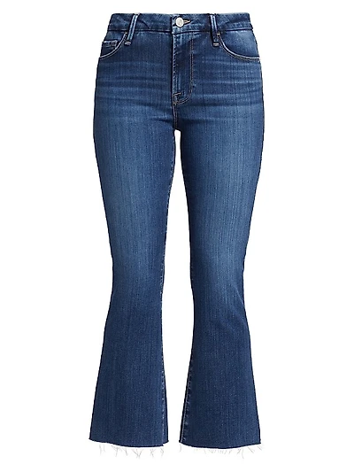 Le Crop Mini Raw-Edge Boot-Cut Jeans