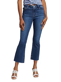 Le Crop Mini Raw-Edge Boot-Cut Jeans