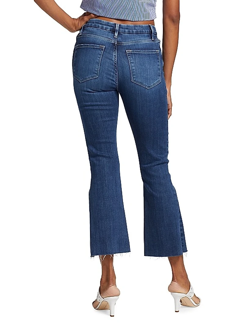 Le Crop Mini Raw-Edge Boot-Cut Jeans
