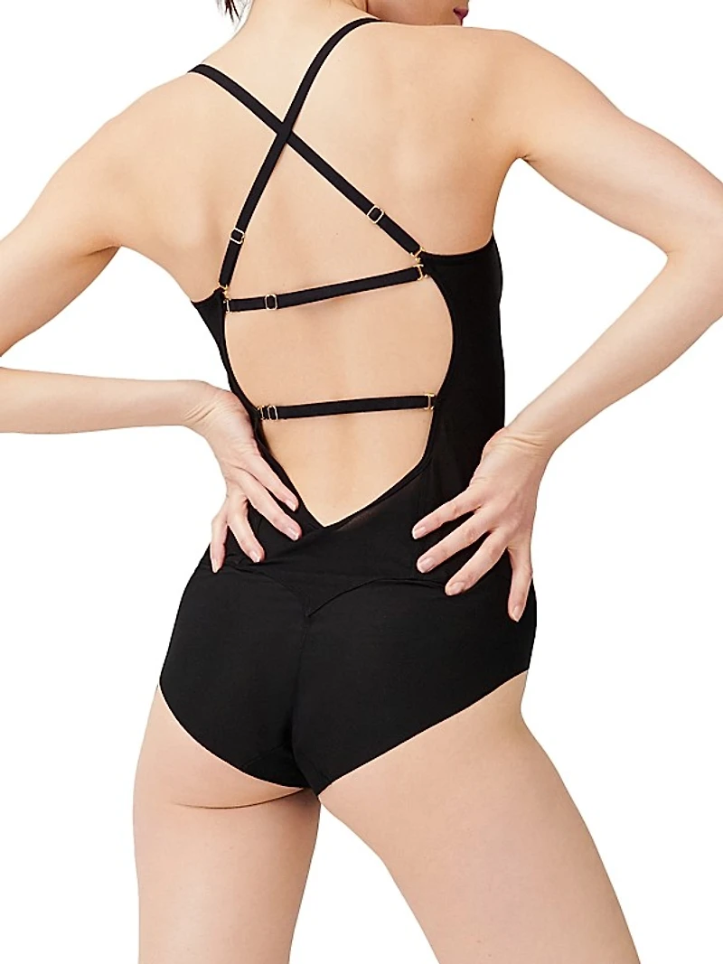 All Mesh Lowback Shape Bodysuit