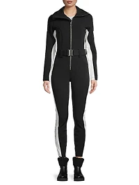 Cordova Belted Stripe Stretch Ski Suit