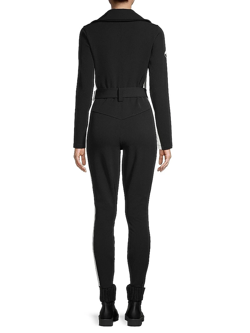 Cordova Belted Stripe Stretch Ski Suit