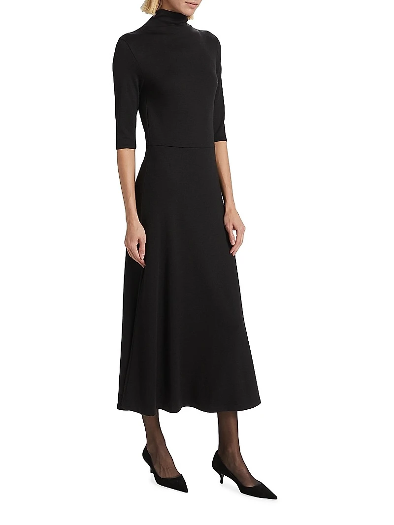 Turtleneck Knit Midi-Dress