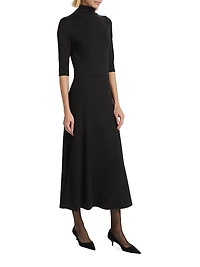 Turtleneck Knit Midi-Dress