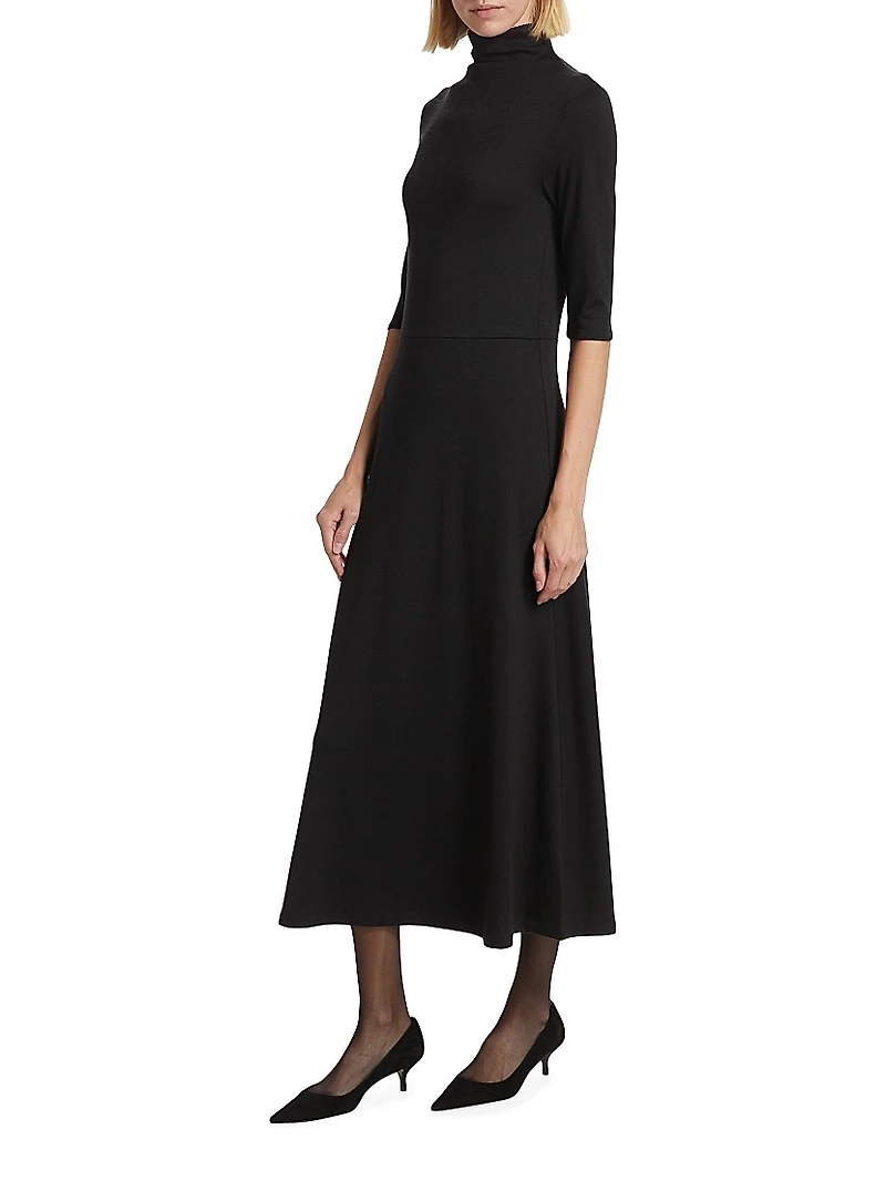 Turtleneck Knit Midi-Dress