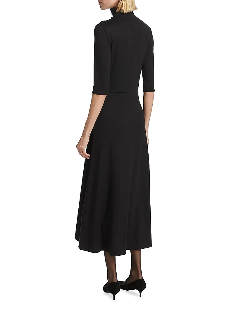 Turtleneck Knit Midi-Dress