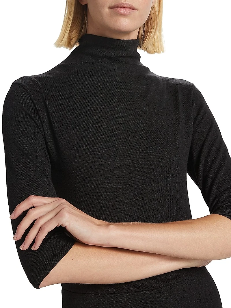 Turtleneck Knit Midi-Dress