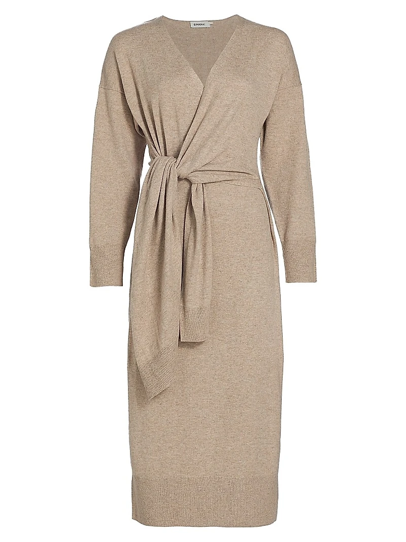 Skyla Knit Wrap Midi-Dress