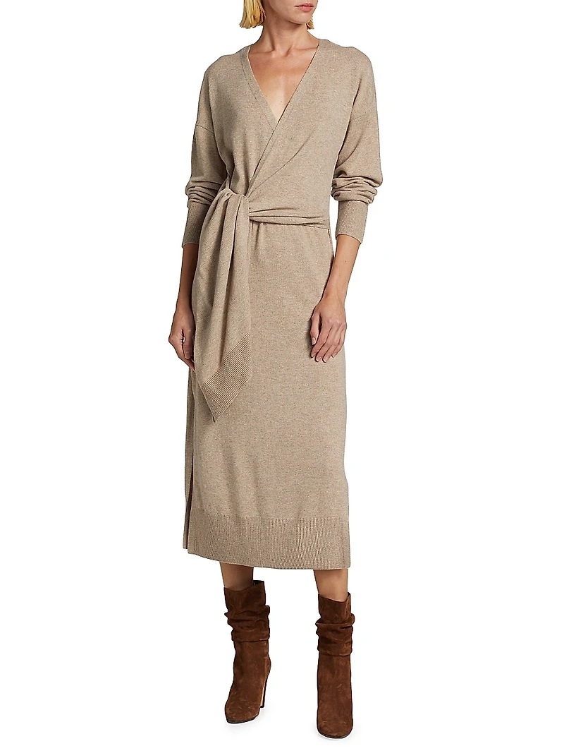 Skyla Knit Wrap Midi-Dress