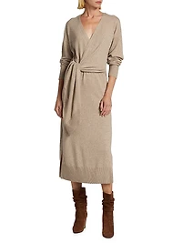 Skyla Knit Wrap Midi-Dress