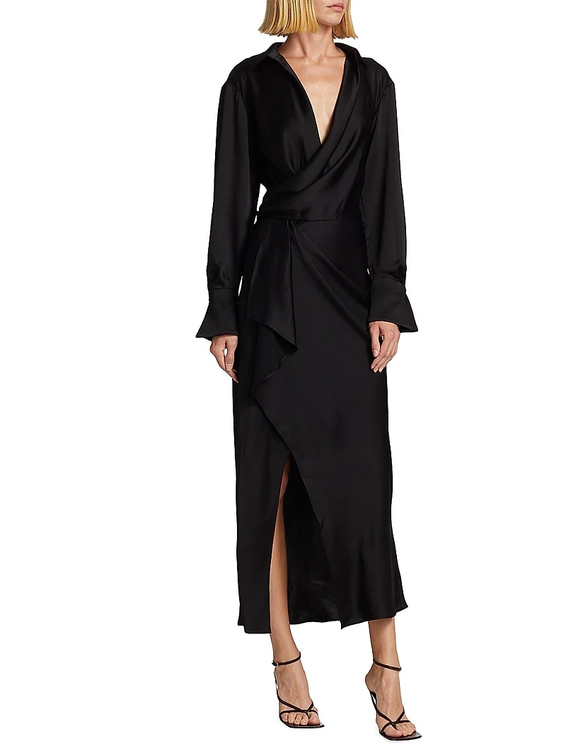 Talita Draped Front Maxi Dress