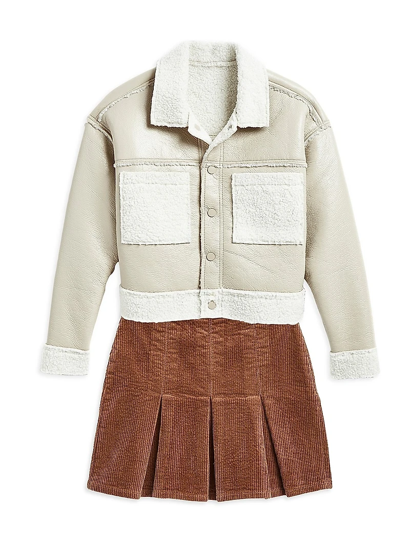 Little Girl's & Girl's Corduroy Tennis Skirt