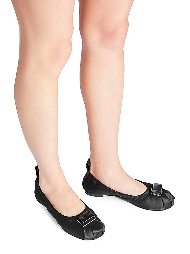 Season Three Ballet Cube Satin Ballerina Flats
