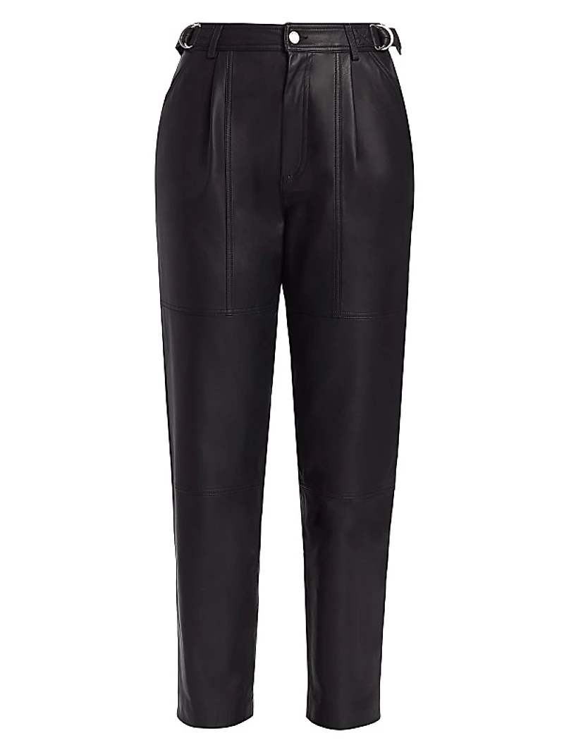 Hazel Buckled Leather Pants