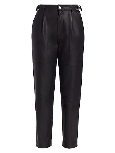 Hazel Buckled Leather Pants