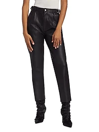 Hazel Buckled Leather Pants