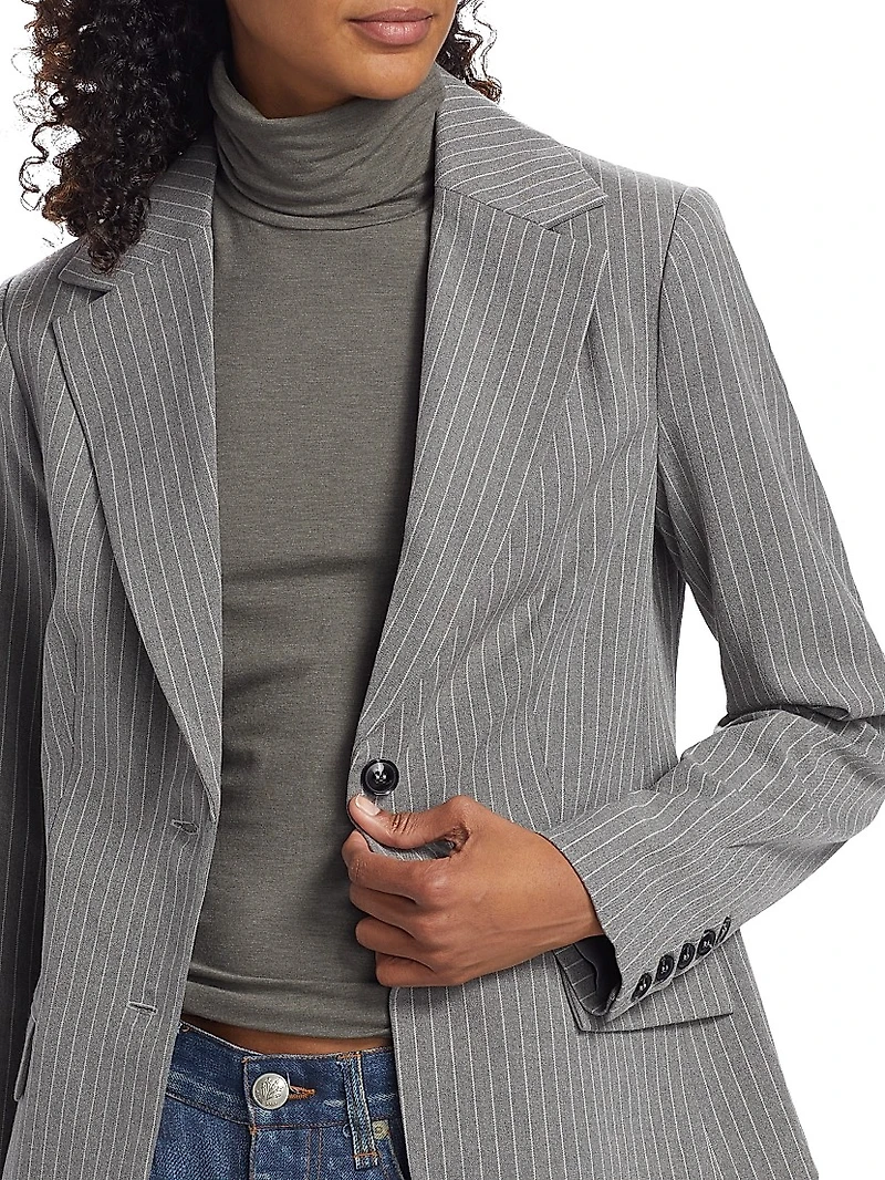 Serena Pin-Striped Tailored Blazer