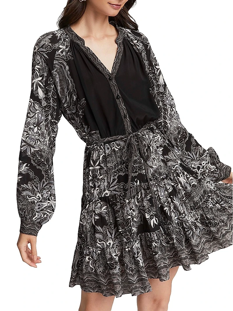 Sydney Silk-Blend Floral Minidress