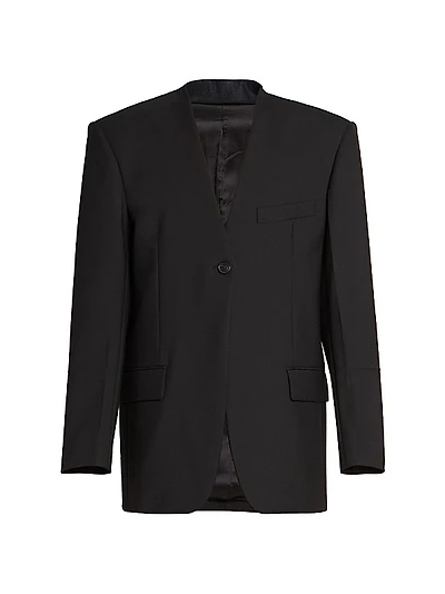Hidden Lapel Single-Breasted Jacket