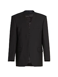 Hidden Lapel Single-Breasted Jacket
