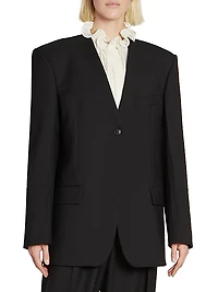 Hidden Lapel Single-Breasted Jacket
